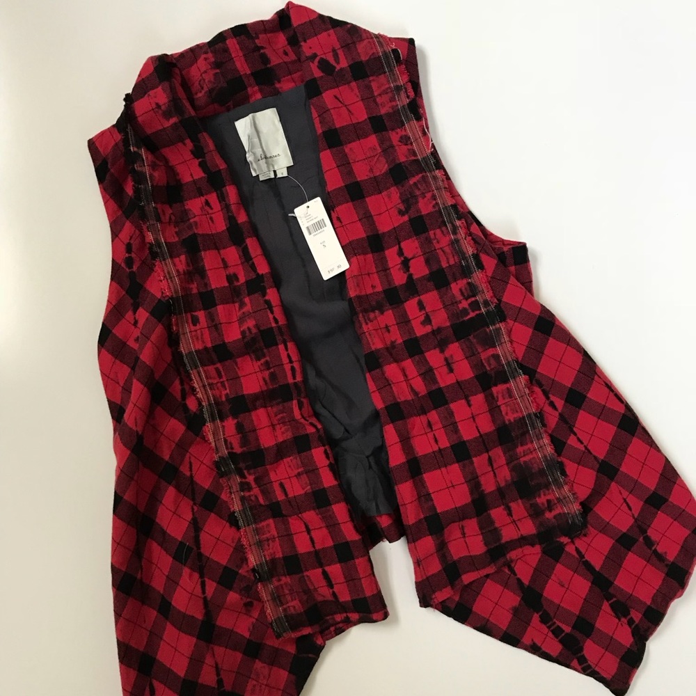 Anthropologie Elevenses Plaid Vest Size Small